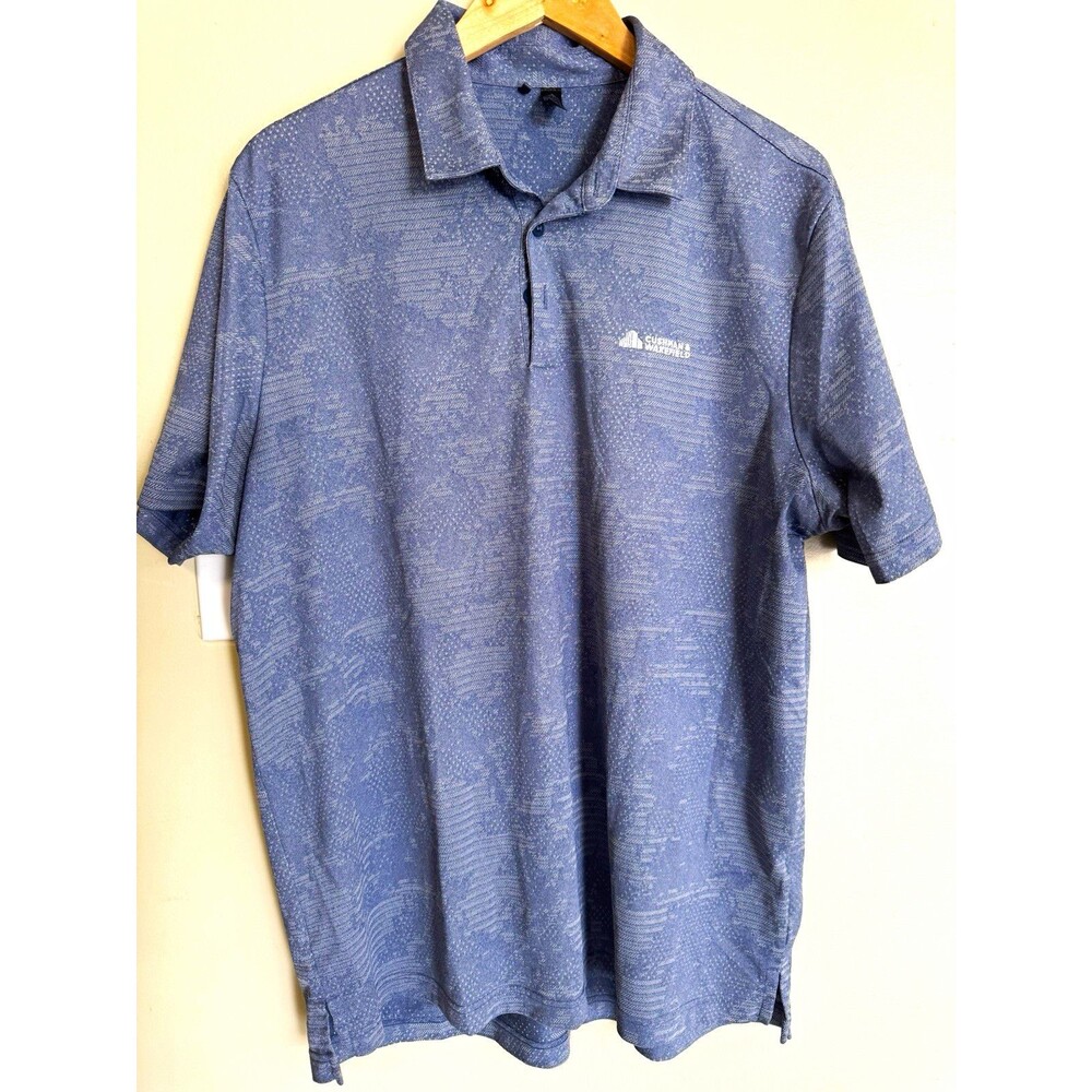 Adidas Primegreen Mens XL Blue Pattern Golf Polo Cushman & Wakefield GM0258